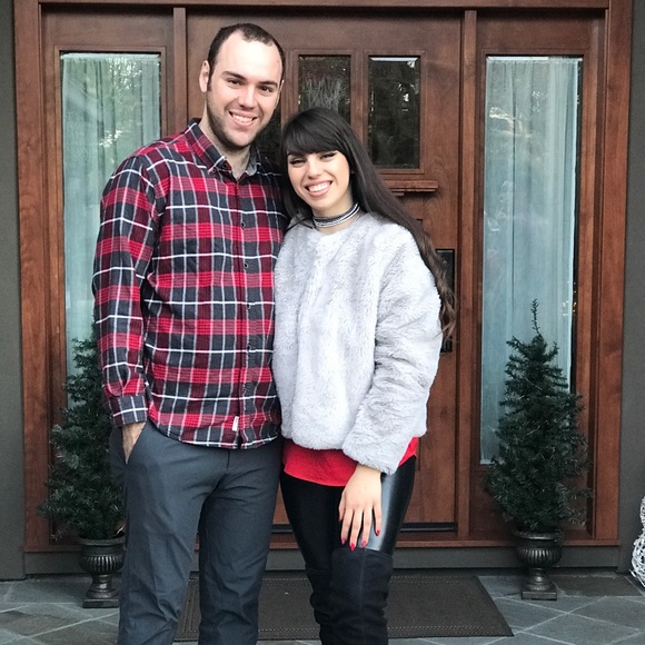 Super soft fluffy purple-grey faux fur jacket - Picture 1 of 4